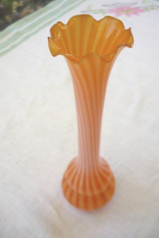 Htf Vienna Lauscha Design Bimini Glass Optic Swirl Vase Circa 1930 photo