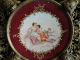 Very Rare 19th Century Brass Compote With Faces & Hand Painted Porcelain Plate Metalware photo 3