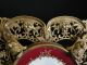 Very Rare 19th Century Brass Compote With Faces & Hand Painted Porcelain Plate Metalware photo 4