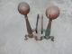 Antique Rostand Fireplace Solid Brass Andirons Hearth Ware photo 1