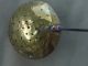 Antique 18th Wrought Iron & Brass Skimmer Strainer Rat Tail Hanger Copper Rivets Primitives photo 2