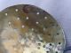 Antique 18th Wrought Iron & Brass Skimmer Strainer Rat Tail Hanger Copper Rivets Primitives photo 4