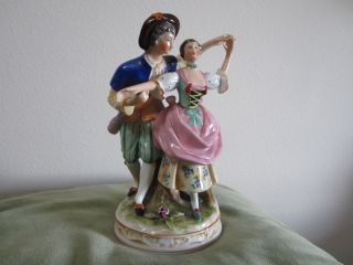 Antique Kpm Germany Dresden Porcelain Figurine Couple photo