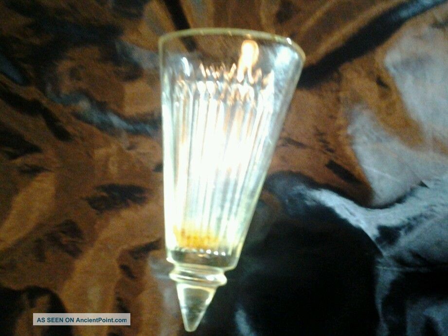 Antique Art Deco Clear Glass Wall Pocket 1920 ' S Art Deco photo