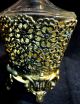 Victorian French Bronze & Glass Ormolu Filigree Guilloche Perfumer W/ Dauber Perfume Bottles photo 5