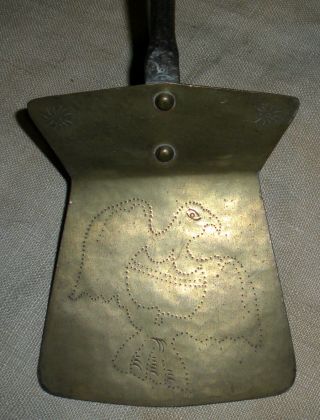 Vintage Mid 1900s Copy Of 1700s Federal Eagle Engraved Brass & Iron Spatula Vafo photo