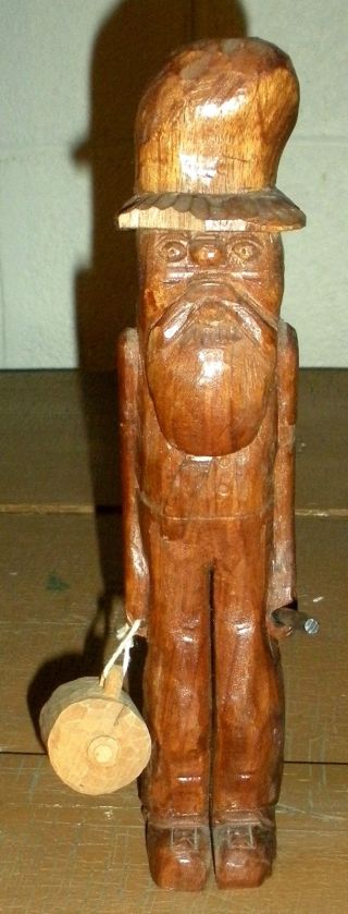 Vintage Early1900s Appalacian Mountain Man Hunter Folkart Carving Moonshine Vafo photo