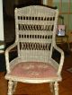 Antique Wicker Childs Chair - Shabby Sheik - Orig.  Green Paint - C1920 - - - Look@@@@ 1900-1950 photo 1