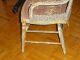 Antique Wicker Childs Chair - Shabby Sheik - Orig.  Green Paint - C1920 - - - Look@@@@ 1900-1950 photo 2