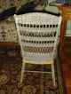 Antique Wicker Childs Chair - Shabby Sheik - Orig.  Green Paint - C1920 - - - Look@@@@ 1900-1950 photo 4