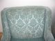 Pair Twohollywood Regency Floral Baby Blue Velvet Accent Arm Chairs Mid Century Post-1950 photo 6