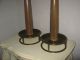 Vintage Rare Pair Tommi Parzinger Brass Walnut Lamp Lamps Stiffel Modern Danish Lamps photo 2