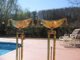Fontana Arte Neoclassical Brass Glass Lamp Torchiere Aladdin Genie Lamps photo
