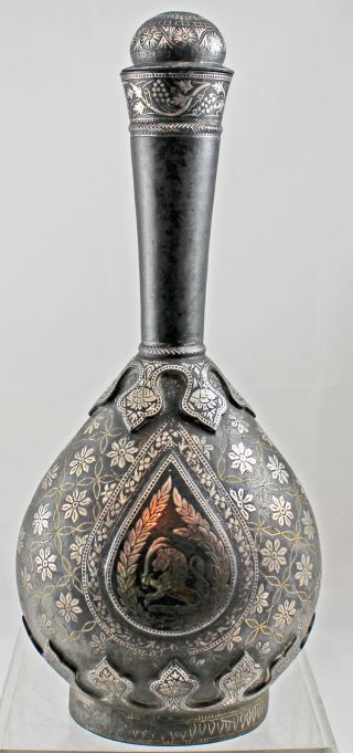 Antique Persain Qajar Steel Vase photo