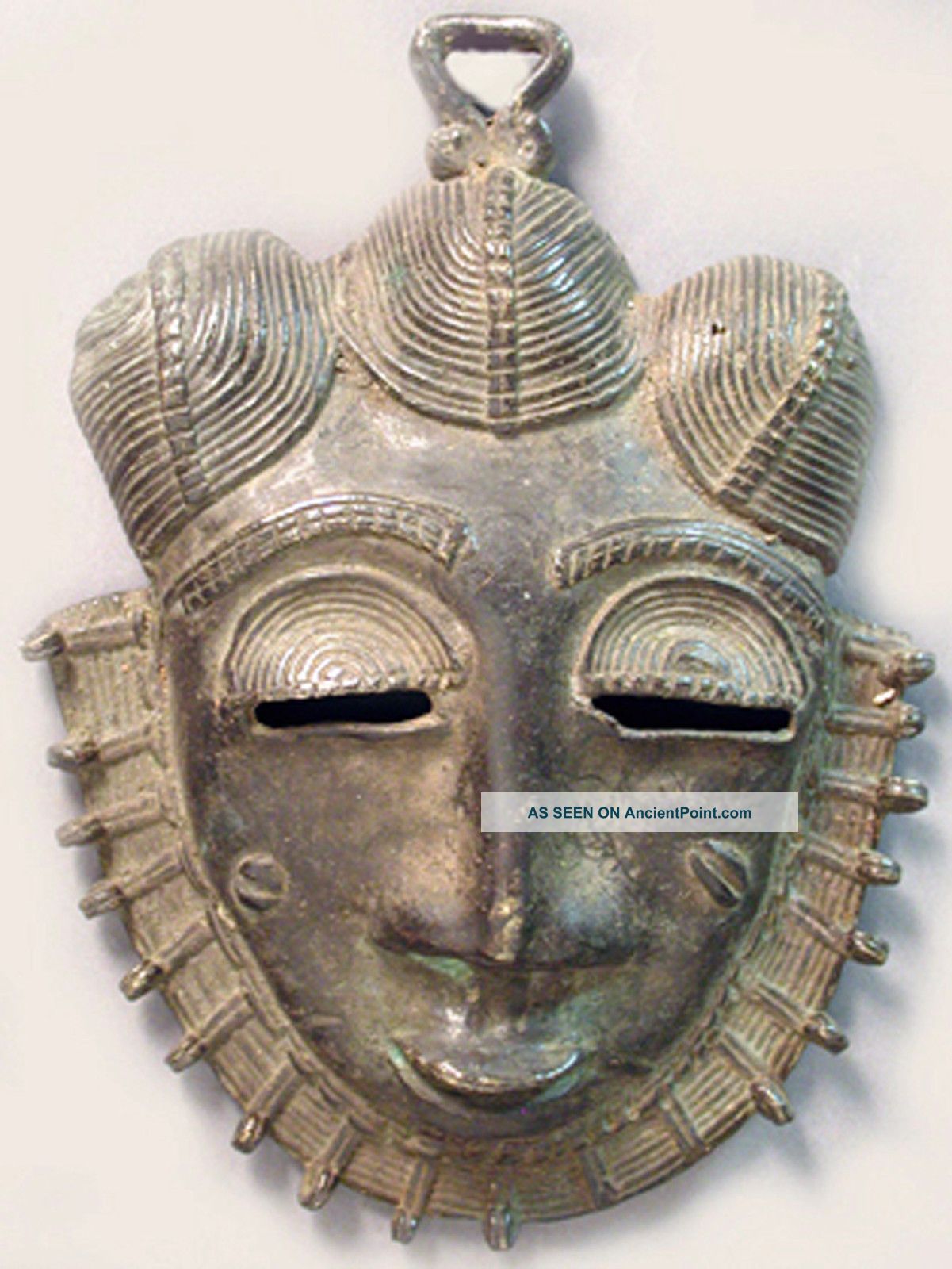 Baule Bronze African Metal Lost Wax Method Ndoma Cote I ' Voire Mini Mask Ethnix Other photo