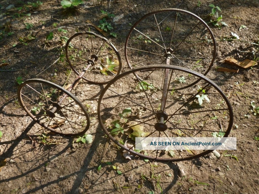 Antique Baby Buggy Wheels.  Refurbishing Or Steampunk/altered Art Primitives photo