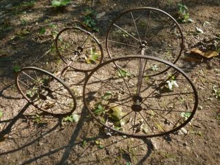 Antique Baby Buggy Wheels.  Refurbishing Or Steampunk/altered Art photo