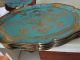Stunning Wooden Tray/blue With Gold.  Made In Florence Italy. Trays photo 1