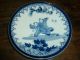 Vintage Antique Blue And White China Porcelain Small Plate Saucer Painted Plates photo 2