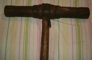 Antique Hammer/mallet Primitive/ Boat Makers Or Cask/keg Hammer photo