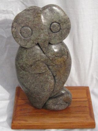 1975 Shona Zizi Owl Stone Sculpture Sig.  Chamunorwa Manyore,  Zimbabwe Africa photo