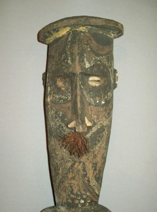 Old Vtg 1950 ' S New Guinea Upper Sepik Washkuk Carved Wood Lodge Ancestor Figure photo
