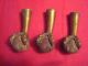 Of 3 Antique Brass Claw And Ball Feet Table Stool Piano Legs 1900-1950 photo 4