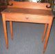 Primitive Pine Or Maple Hall Table Vanity Side Drawer Antique New England 1800-1899 photo 1
