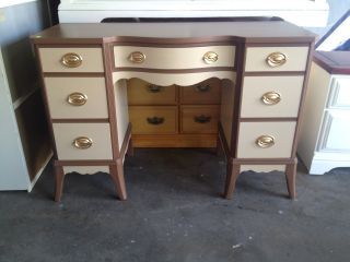 Antique Desk Vanity Dresser Brown/beige photo