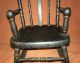 Antique Children ' S Rocking Chair Vintage Black With Gold Carvings Great Quality Other photo 8