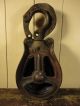 Antique Primitive Cast Iron Barn Pulley,  A59 Patented,  Rustic Distress Mantique Primitives photo 1