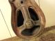 Antique Primitive Cast Iron Barn Pulley,  A59 Patented,  Rustic Distress Mantique Primitives photo 3