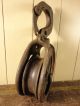 Antique Primitive Cast Iron Barn Pulley,  A59 Patented,  Rustic Distress Mantique Primitives photo 4