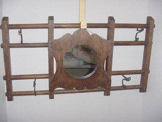Vintage Oak4 Hook Hat&coat Rack photo