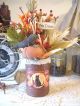 Country Primitive Fall Folk Art Halloween Decor Handmade Arrangement Primitives photo 4