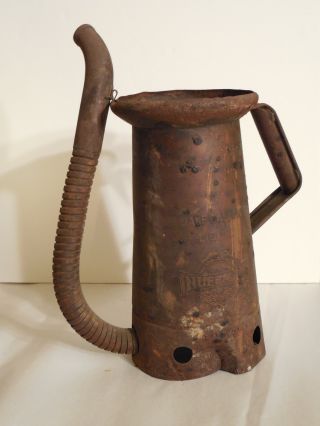 Antique Vintage Half Gallon Huffman Oil Can photo