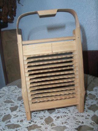 Vintage Handed Crafted Wooden Washboard - Small Hand Held Board,  For Your Delicates photo
