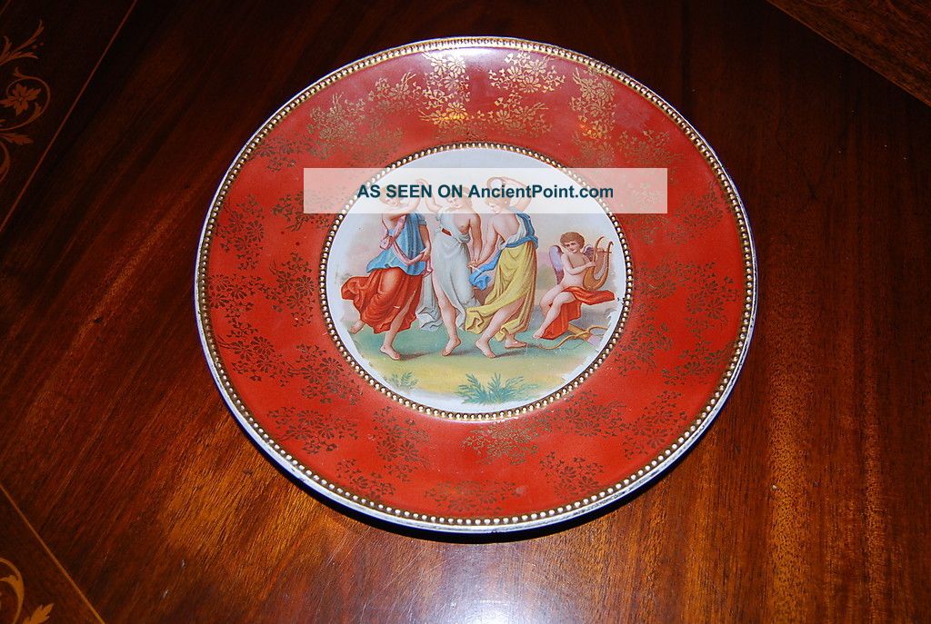 Staffordshire Neoclassical Red Charger Cabinet Or Wall Beauty Plate Plates & Chargers photo