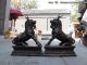 China Bronze Foo Dog Lion Classic Palace Door Ward Off Evil Dragon Kirin Pair Reproductions photo 2
