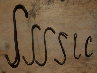Hand Forged Meat,  Hay,  Barn,  Farm Hooks.  6 Total Sizes 5 