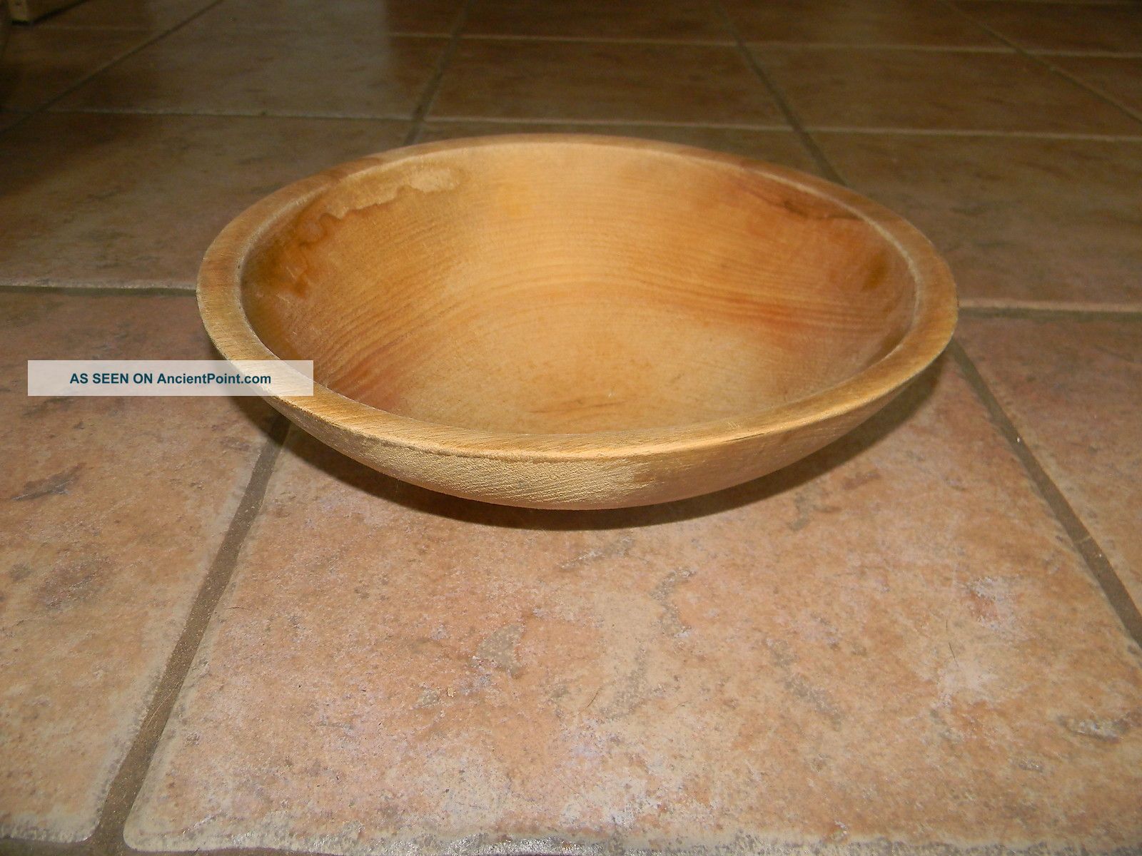 Vtg Wooden Hand Turned Primitive Mixing,  Fruit Bowl Primitives photo