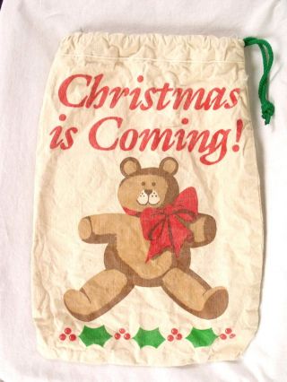 Primitive Country Christmas Drawstring Bear Sack Bag Decor photo