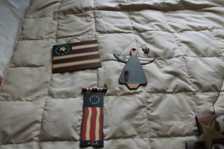Primitive Americana Rustic Home Decor Of 3 Wall Hangings photo