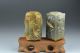 17thc Pair Nephrite Old Hetian Jade Carved Dragon Statue Figure Dragons photo 1