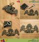 Set Antique Vtg Brass Key Lock And Skeleton Keys With Victorian Key Hole Decor Locks & Keys photo 5