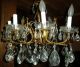 Chrystal & Brass Chandelier With Huge Prisms Mod Style Dep Style Art Stile Chandeliers, Fixtures, Sconces photo 4