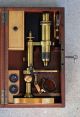 Nachet Et Fils Paris Antique Brass Petit Modele Inclinant Microscope W/case 1872 Microscopes & Lab Equipment photo 3