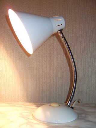 Modernist ' Search Light Model 407a ' Lamp 1960 ' S 70 ' S Vintage Chrome Enamel Desk photo