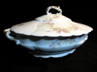 Antique Victorian Rosenthal Tilly Covered Tureen Bavaria Scallop Gold 1898 - 1906 photo
