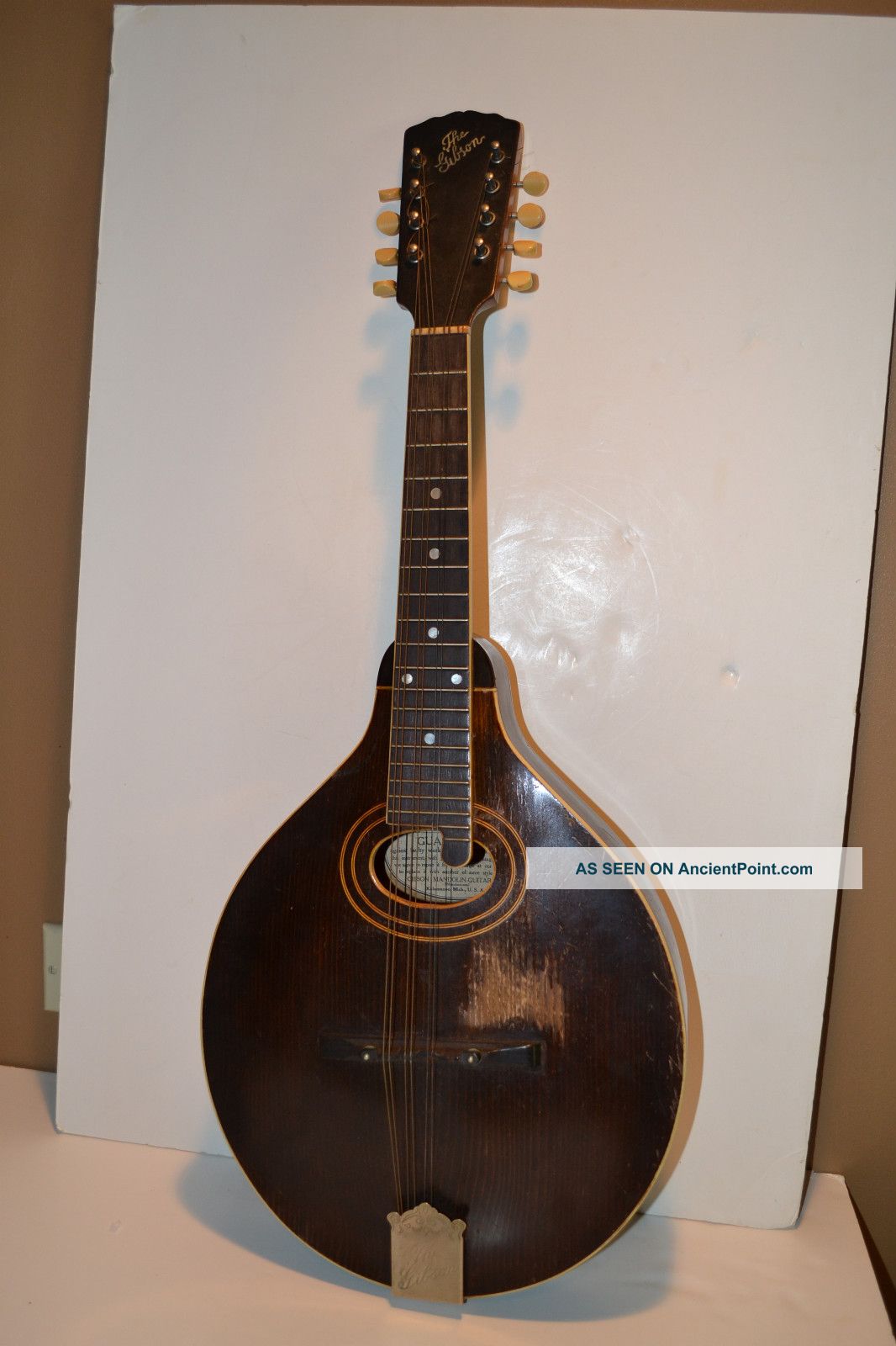 C1919 Gibson Mandolin 65040 Style H1 With Parts Label And Guarantee String photo